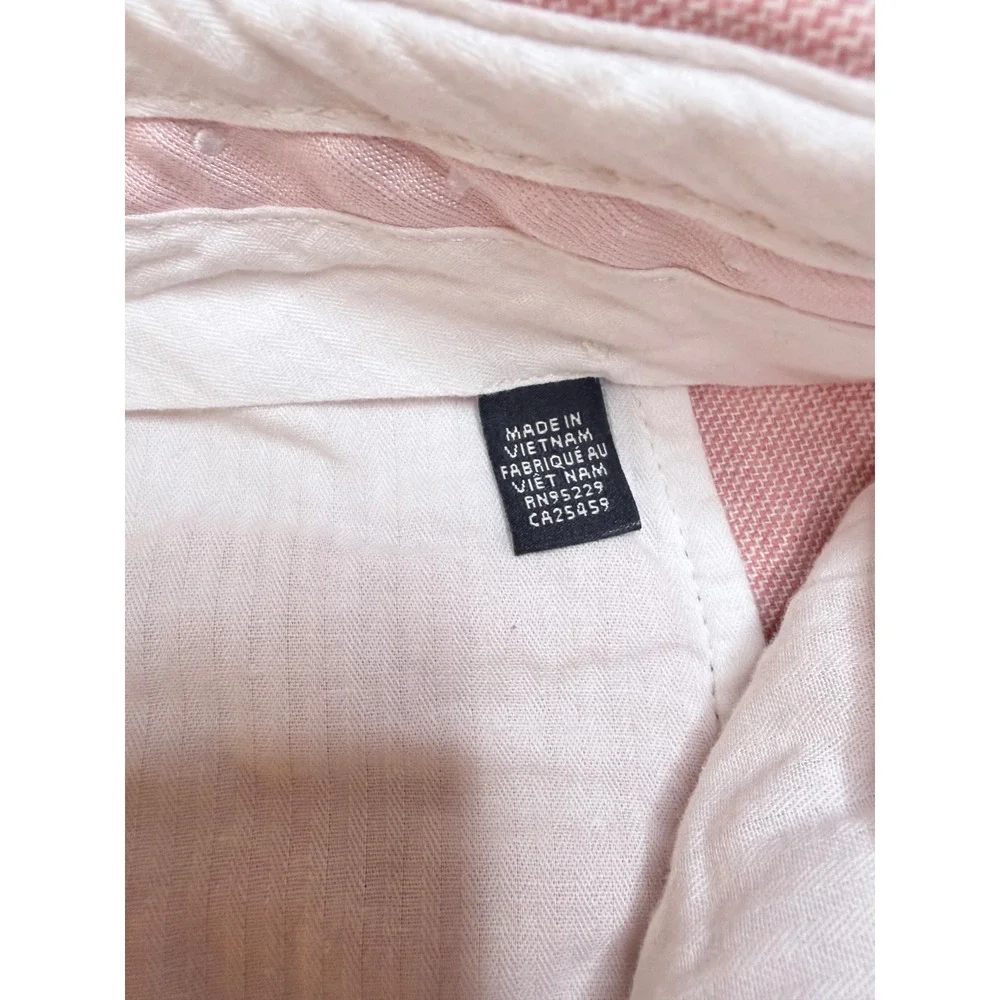 Ted Baker Trousers Mens 34R Pink Linen Blend Slim Fit Damaskt Chinos